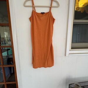 Vans Peach Orange Skater Dress Stretch Spaghetti Adjustable Strap Size M